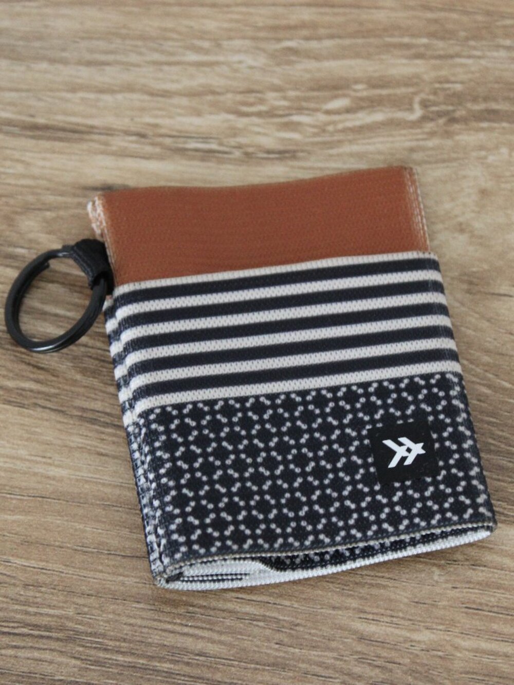 Thread & Supply Brown and Black Striped Folded Wallet
